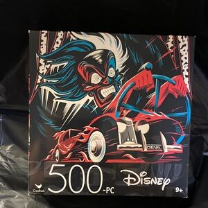 🤑3/$15🤑 Disney Carella, Deville Devil Driver 500-Piece Puzzle - Red and Blue